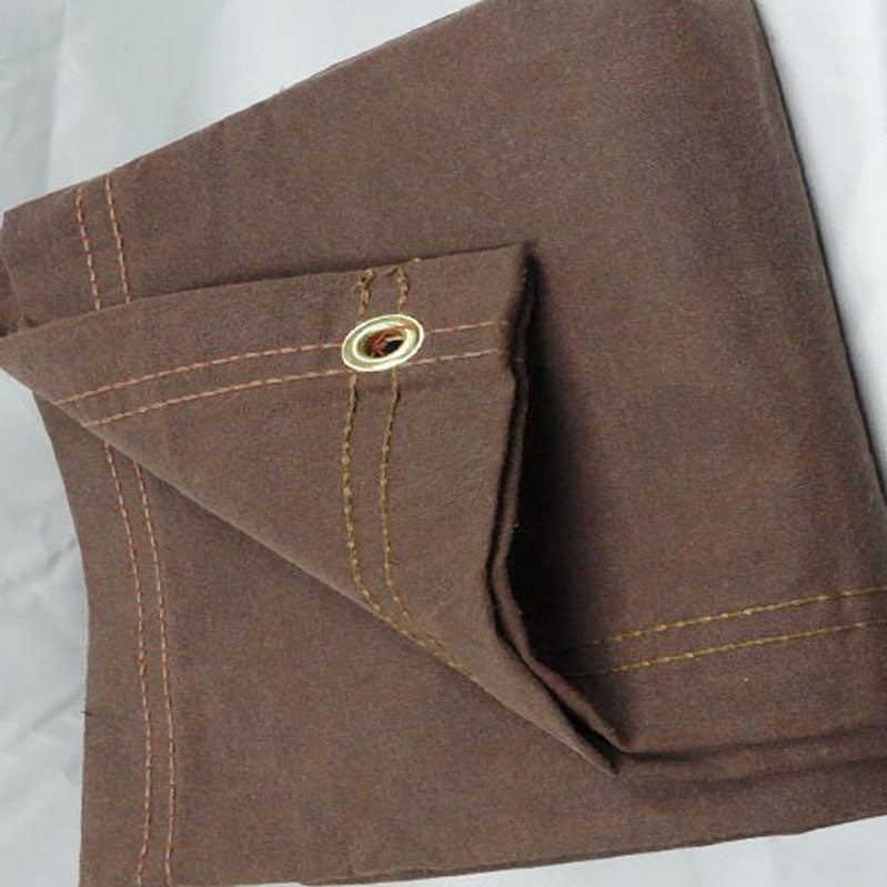 15oz Brown Cotton Duck Canvas Tarpaulin Heavy-Duty Water-Resistant