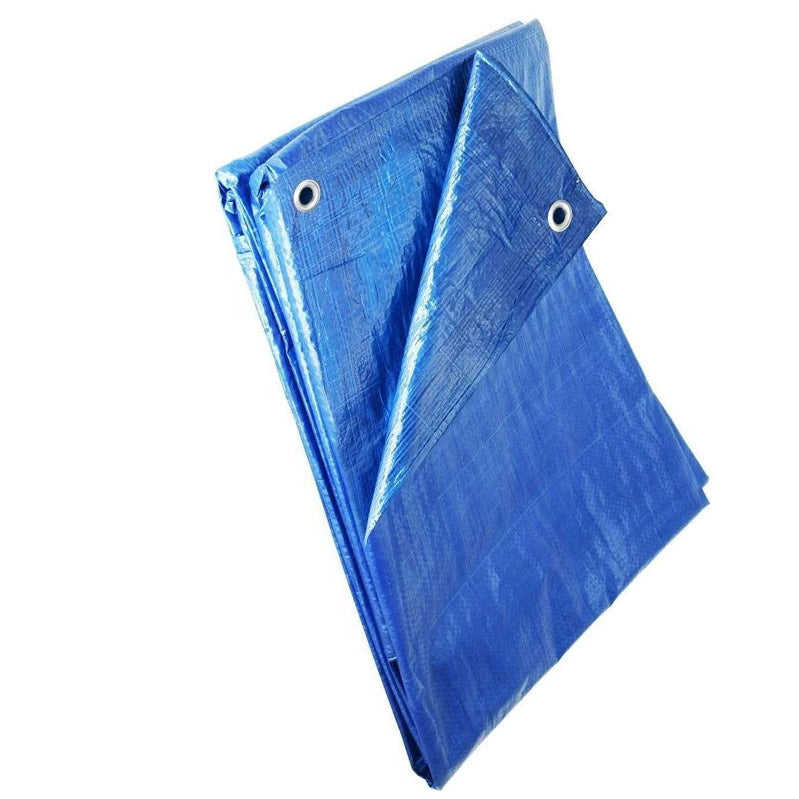 Heavy-Duty Blue Tarpaulin 100gsm Waterproof Reinforced Cover Sheet
