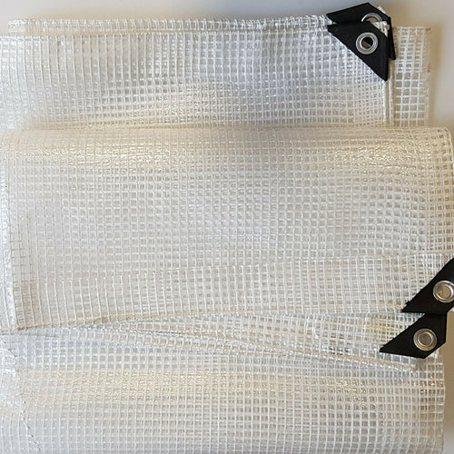 350gsm Heavy Duty Reinforced Clear Mesh Tarpaulins
