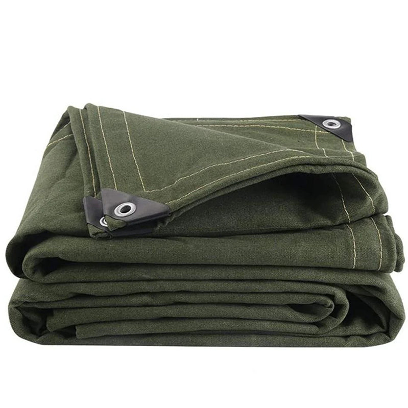 Heavy Duty Cotton Duck Tarp – 21oz Waterproof Dark Green Canvas Tarpaulin Sheet