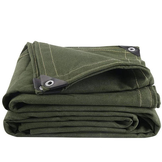 Heavy Duty Cotton Duck Tarp – 21oz Waterproof Dark Green Canvas Tarpaulin Sheet