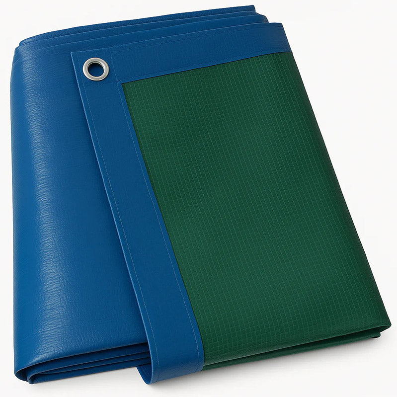 Multi-Purpose Waterproof Tarpaulin 70gsm Blue Green Budget Cover for Indoor